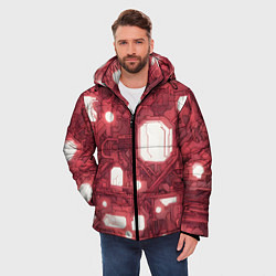 Куртка зимняя мужская Красные Кибер схемы неон, цвет: 3D-светло-серый — фото 2