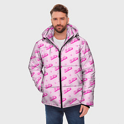 Куртка зимняя мужская Паттерн - Барби и сердечки, цвет: 3D-черный — фото 2
