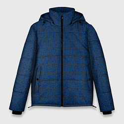 Куртка зимняя мужская Мелкая синяя плитка текстура, цвет: 3D-черный