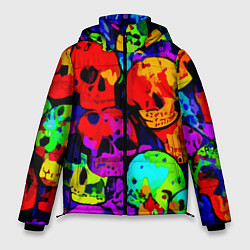 Куртка зимняя мужская Паттерн из черепов - поп-арт - мода, цвет: 3D-черный
