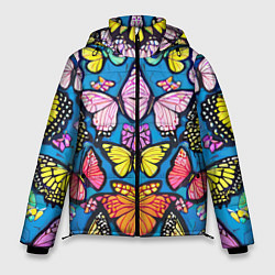 Куртка зимняя мужская Зеркальный паттерн из бабочек - мода, цвет: 3D-красный