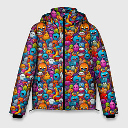 Куртка зимняя мужская Маленькие монстрики, цвет: 3D-красный