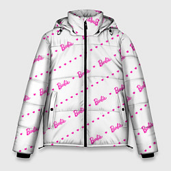 Куртка зимняя мужская Барби паттерн - логотип и сердечки, цвет: 3D-черный