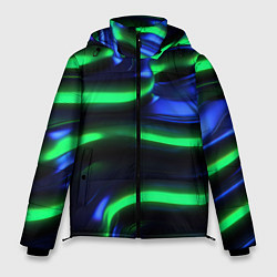Куртка зимняя мужская Green blue lines, цвет: 3D-красный