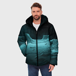 Куртка зимняя мужская Space landscape - vaporwave, цвет: 3D-красный — фото 2
