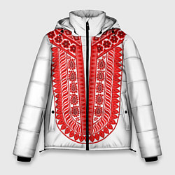 Мужская зимняя куртка Красная славянская вышиванка