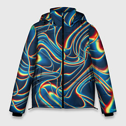 Куртка зимняя мужская Abstract waves, цвет: 3D-светло-серый