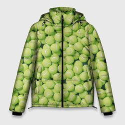 Куртка зимняя мужская Узор из теннисных мячей, цвет: 3D-черный