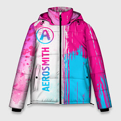 Мужская зимняя куртка Aerosmith neon gradient style: по-вертикали