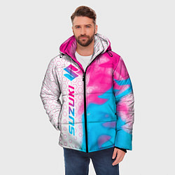 Куртка зимняя мужская Suzuki neon gradient style: по-вертикали, цвет: 3D-черный — фото 2