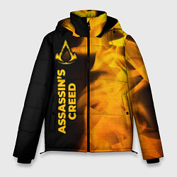 Куртка зимняя мужская Assassins Creed - gold gradient: по-вертикали, цвет: 3D-черный