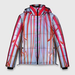 Куртка зимняя мужская Розовые прожилки, цвет: 3D-красный