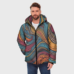 Куртка зимняя мужская Осенний узор, цвет: 3D-черный — фото 2
