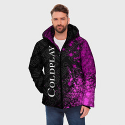 Куртка зимняя мужская Coldplay rock legends: по-вертикали, цвет: 3D-черный — фото 2