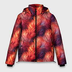 Куртка зимняя мужская Красный мех паттерн, цвет: 3D-светло-серый