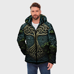 Куртка зимняя мужская Дерево друидов, цвет: 3D-красный — фото 2