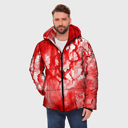 Куртка зимняя мужская Кровь на белом, цвет: 3D-черный — фото 2
