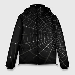 Куртка зимняя мужская Паутина на черном фоне, цвет: 3D-черный