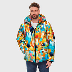 Куртка зимняя мужская Кисти художника, цвет: 3D-красный — фото 2