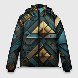 Куртка зимняя мужская Геометрический узор в египетском стиле, цвет: 3D-светло-серый