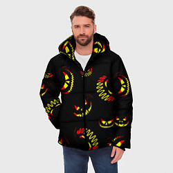 Куртка зимняя мужская Злобные тыквы, цвет: 3D-красный — фото 2