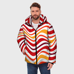 Куртка зимняя мужская Модные линии, цвет: 3D-красный — фото 2
