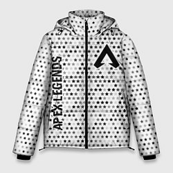 Куртка зимняя мужская Apex Legends glitch на светлом фоне вертикально, цвет: 3D-черный