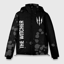 Куртка зимняя мужская The Witcher glitch на темном фоне вертикально, цвет: 3D-черный