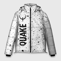 Куртка зимняя мужская Quake glitch на светлом фоне по-вертикали, цвет: 3D-черный