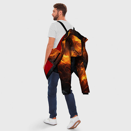 Мужская зимняя куртка Огонь и дым / 3D-Красный – фото 5
