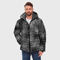 Куртка зимняя мужская Абстракция чёрно-белый, цвет: 3D-черный — фото 2