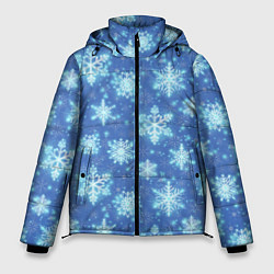 Куртка зимняя мужская Pattern with bright snowflakes, цвет: 3D-черный