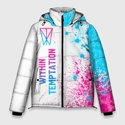 Куртка зимняя мужская Within Temptation neon gradient style по-вертикали, цвет: 3D-черный