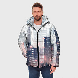 Куртка зимняя мужская Безмятежный город, цвет: 3D-светло-серый — фото 2