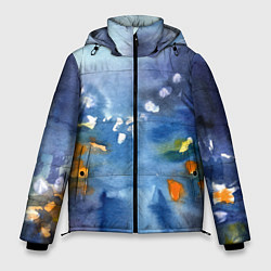 Куртка зимняя мужская После дождя акварель, цвет: 3D-светло-серый