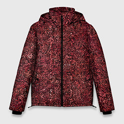 Куртка зимняя мужская Чёрные и красные мазки, цвет: 3D-черный