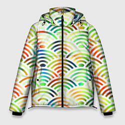Куртка зимняя мужская Белая рыба - чешуя-волна, цвет: 3D-светло-серый