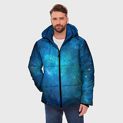 Куртка зимняя мужская Голубой космос, цвет: 3D-черный — фото 2