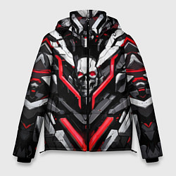 Куртка зимняя мужская Красный скелетный киберпанк доспех, цвет: 3D-светло-серый