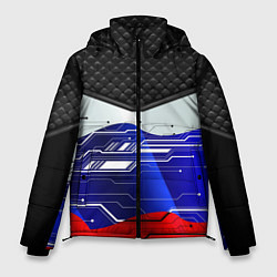 Куртка зимняя мужская Стёганные ромбы: русский хакер, цвет: 3D-светло-серый