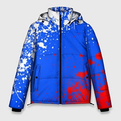 Куртка зимняя мужская Флаг России - брызги, цвет: 3D-черный