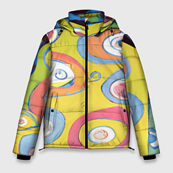 Куртка зимняя мужская Хиппи арт, цвет: 3D-красный