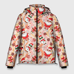 Куртка зимняя мужская Праздничный новогодний узор, цвет: 3D-светло-серый