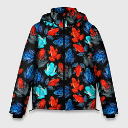Куртка зимняя мужская Тропические лягушки, цвет: 3D-черный