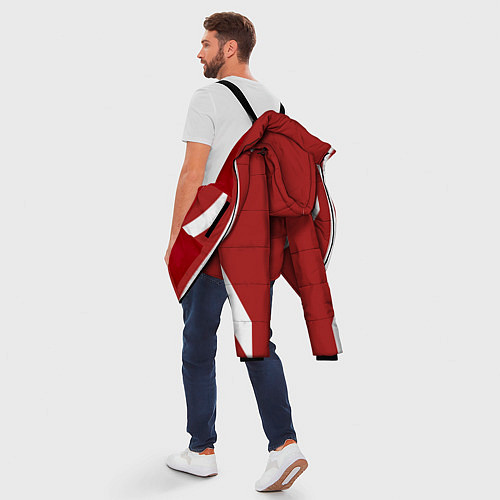 Мужская зимняя куртка Дизайн с полосами шестидесятых / 3D-Красный – фото 5