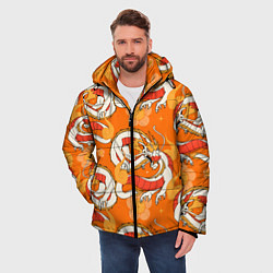 Куртка зимняя мужская Оранжевый дракон 2024, цвет: 3D-красный — фото 2