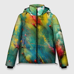 Куртка зимняя мужская Абстрактные мазки краски, цвет: 3D-светло-серый