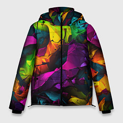 Куртка зимняя мужская Яркие разноцветные краски, цвет: 3D-светло-серый