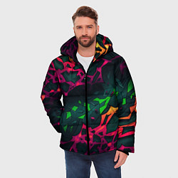 Куртка зимняя мужская Яркая абстракция в стиле камуфляжа, цвет: 3D-светло-серый — фото 2