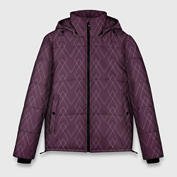 Куртка зимняя мужская Бордовый геометричные линии, цвет: 3D-светло-серый